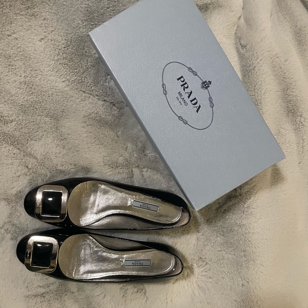Prada Patent Leather Buckle Flats - Picture 2 of 4